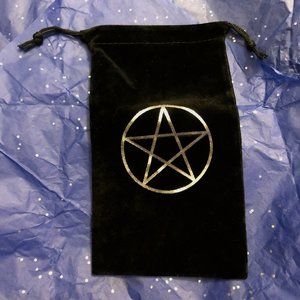 Black Velvet Pentagram Tarot Storage Bag